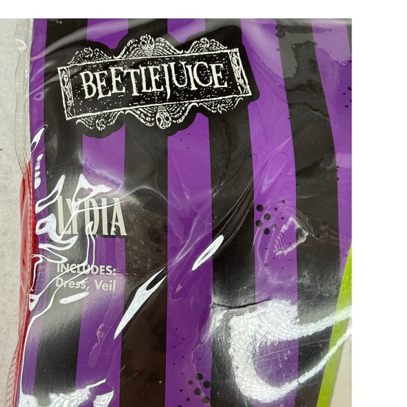 Beetlejuice‎ Lydia Deetz Red Wedding Dress Veil Costume Adult medium 8-10 - Picture 8 of 10